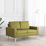 Susany Sofa 2-Sitzer mit Rückenkissen Sitzkissen Zweisitzer Polstersofa Loungesofa Lounge Stoffsofa Sitzmöbel Wohnzimmer Stoff Holzrahmen Grü