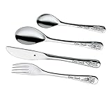 KIDDI-MEDIA WMF Kinderbesteck Set mit Gravur - Motiv Zwerge / 4-teilig (alle 4 mit Name graviert) / aus Edelstahl / 2 Farben und 4 Schriftarten wählb