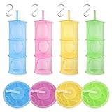 Heqishun 4 Pcs Hängeregal Mesh Hängender Hängende Mesh Spielzeug Aufbewahrungsnetze Hängende Netze Organizer 3 Tier Faltbare Aufbewahrungsnetze Kinderzimmer Aufbewahrungsnetze Kuscheltiere Hängereg