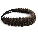 TOECWEGR Extensions Haarband Haarreifen Zopf Geflochten Classic Chunky Wide Plaited Wedding Fluffy Braids Wig Women Girl Beauty Accessory (Kastanienbraun)