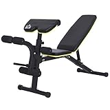HOMCOM Faltbare verstellbare Hantelbank für Gewichtheben, Sit-Ups, Bauchmuskeltraining, Fitnessstudio, Hyper Extension, vielseitig verwendb