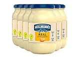 Hellmann's Mayonnaise Real (mit Eiern aus 100% Freilandhaltung + wertvoller Öle aus verantwortungsvoller Herstellung) 6er Pack (6 x 210g)