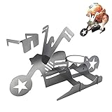 monshop Hähnchenbräter Grill Edelstahl, Hähnchengrill Ständer Motorrad, Huhn Braten Rack, Hähnchen Ständer, Bierdosenhalter, Indoor Outdoor Verwendung Hühnerrö