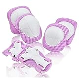 COOLGO Kinder Protektorenset, Kinder Schoner-Set Knieschoner, Ellenbogenschoner und Handgelenkschoner Protektoren für Inlineskates, Rollerblades, Skateboard oder Fahrrad (Lila)