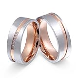 Juwelier Schönschmied - Unisex Partnerringe Freundschaftsringe Eheringe Reina Edelstahl Zirkonia 48-50 207HDac - Kostenlose Wunschgravur mit AMAZON KONFIGURATOR online gestalten!