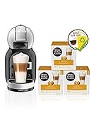 Krups KP123B Nescafé Dolce Gusto Mini Me Kaffeekapselmaschine, 1500 Watt, artic-grey/schwarz + NESCAFÉ Dolce Gusto Latte Macchiato, XXL-Vorratsbox, 90 Kaffeekap