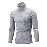NHNKB Herren Rollkragenpullover Pullover Strickpullover mit Rollkragen Sw