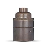 Vintage Lampenfassung aus Messing E27 - Das Original aus Europa - Ein/Aufbaufassung M10x1 Gewinde, Finish: Glattmantel, Old Eng