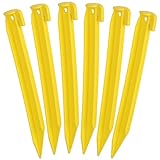 com-four® 6X Zelt-Heringe aus Kunststoff - Erdnägel für Camping und Outdoor - ideal für normalen B