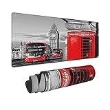 Mousepad Londoner Symbole Mit Big Ben Double Decker Bus Und Roten Telefonzellen In England Office Mauspad Mikrofaser Large Size Computertastatur Maus Pad Für Spiele, Büro 30X80C