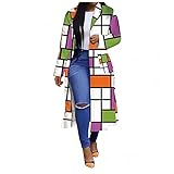 Uomitaff Strickjacke Pullover Farbblock Patchwork Oberteil Tunika Tops Oversize Pullover Casual Langarm Rundhals Strickp