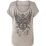 Affliction Damen T-Shirt Caldwell Creek Grau, L