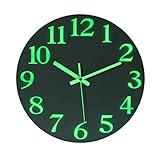 H0_V 30cm Leuchtende Wanduhr,Lautlos Wanduhr ohne tickgeräusche Wanduhr Holz Wanduhr für Wohnzimmer Dekor - Weiß