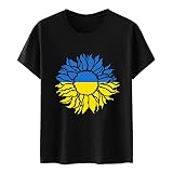 Damen Herren Ukraine T-Shirt Tee Shirts Ukraine T-Shirts Kurzarm Oberteile Baumwoll Rundhalsausschnitt Support Ukraine Kleidung Drucken Ukraine Flagge Motiv Unterstützung Peace Kurzarm C
