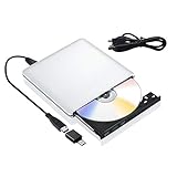 Externe Blu Ray DVD Laufwerk 3D, USB 3.0 USB Type C Bluray CD DVD RW Rom Player Tragbar für PC MacBook iMac Mac OS Windows 7/8/10/Vista/XP (Silver)