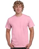 Gildan Herren schwerem Baumwolle T-Shirt, Pink (hellpink), XL