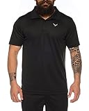 Raff & Taff Polo Shirt Fitness Shirt hochwertiges Atmungaktives Funktionsshirt T-Shirt Freizeit Shirt (Schwarz, 5XL)
