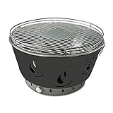 ACTIVA Grill Tischgrill XL AIRBROIL JUNIOR Schwarz, Holzkohlegrill mit Aktivbelüftung