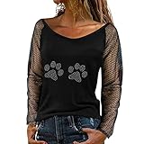 Strickpullover Pullover Frauen Leichte Langarm Top Strass Netzgarn Design O Neck Top Herbst Winter Freizeitkleidung Strap Shirt Bluse Für Party (M,4grau)