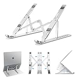 Agedate Laptop Ständer Verstellbar, Tragbarer Belüfteter Laptophalter für Schreibtisch, Faltbarer Ergonomischer Notebook-Riser, Leichte rutschfeste Tablet-Halterung für MacBook iPad HP Dell L