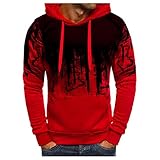 RYTEJFES Herren Hoodie Pullover mit Kapuze Kapuzenpullover für Männer Pulli Langarm Sweatshirt Beiläufig Lose Kapuzenpulli mit Känguru-Tasche Herbst Winter Sweatjack