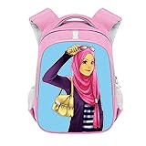 JTBDWOSK Crown Hijab Face Eyes Rucksack für Gril Kinder Schultaschen Kinder Kindergarten Rucksack Umhängetasche Bookbag Geschenk 44' L x 28' H x 13' B 3D gedruckter Schulrucksack Lunch Bag