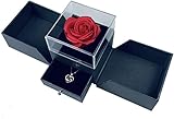 Handgemachte konservierte Rose Geschenk-Box mit Forever Seife Rose und Liebe Sie Halskette in 100 Sprachen, verzauberte Blume Geschenk für Freundin Mutter Frau am Jahrestag Valentinstag Muttertag