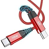 Sweguard USB-C-auf-USB-C-Kabel, 100 W, 3 m, 2 Stück, Typ C auf Typ C 20 V/5 A, superschnelles Laden, geflochtenes Nylon-Ladekabel für Mackbook Pro 2021/20/19, Galaxy S21/S20/Note 20, R