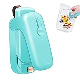 Buauty Folienschweißgerät Mini, Versiegelungsmaschine ​mit Cutter 2 in 1 multifunktion Handheldn Verschweißer, für Plastiktüten Chips Slice Snack Cookies Seal and Save(Blau)
