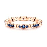 AmDxD Ehe Ringen 925 Sterling Silber, Ringe mit Zirkonia Rund, als Geschenke für Frauen Mutter/Freundin, Rose Gold, Damen Schmuck, Gr.60 (19.1)