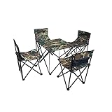 QYYYUNDING Camping-Tische im Freien Klapptisch und Stuhl Set Angelstuhl Hocker tragbarer Freizeittisch und Stuhl Freizeitsitz (fünf Sets) (Farbe: Tarnung)