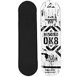 Yuanyan 79,8 cm (31,5 Zoll) Komplett-Skateboards – Professionelles Skateboard mit Carline-Rädern – Top gebeizte schwarze Skateboards – Standard-Longboard für Anfänger und Profis (weiß)