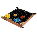 Valet Tray Leder Organizer Universum Planet Galaxy Drucken Controller Schlüssel Uhren Münzen Schmuck Aufbewahrungsbox für Nachttisch Kommode Schreibtisch Zuhause Küche Bü