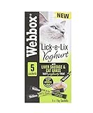 Webbox Lick e Lix Joghurt mit Leberwurst und Katzengras, 5 Stück (5 x 15 g) (17 Stück)