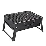 WLY Tragbarer Grill Grill Raucher Edelstahl Grillofen Outdoor Camping Picknick Werkzeug Antihaft Oberfläche Falten für Picknick Garten Terrasse Camping Reisen,43x29x22