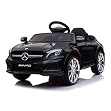 Mondeer AMG GLA 45 Elektroauto für Kinder,Elektrofahrzeuge mit Fernsteuerung Batteriebetrieben 12V LED-Lichter Musik (Schwarz)