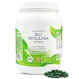 AMLAWELL Bio Spirulina - 1000 g Bio Spirulina Tabletten mit wertvollen Vitalstoffen, wie Eisen, und hohem Proteing