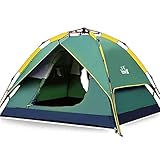 HEWOLF Wurfzelt Automatisches Pop Up Zelt 2-3 Personen Camping Zelt Familienzelt Leichtes Kuppelzelt Doppelschicht Firstzelte Outdoor Zelte mit Tragetasche Dunkelgrü