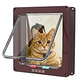 Sailnovo Katzenklappe 4-Way Magnetic Lock hundeklappe Haustiertüre Cat Flap große， 23.5*25*5.5cm Dog Cat Pet Door Flap Easy Install with Telescopic Frame with Heavy Duty Quiet Magnetic Frame, L b