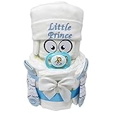 Kleines Windelbaby PIMFI Little Prince Jungen blau, Babymütze Geschenk zur Geburt, Taufe. W