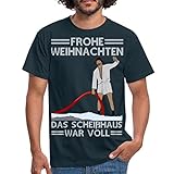 Spreadshirt Weihnachten Scheißhaus War Voll Ugly Christmas Männer T-Shirt, L, Navy