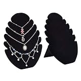 PandaHall 2 Packs Samt Halskette Display Stand Schmuck Staffelei Mit 5 Kerben Kette Choker Büstenhalter Stand Schmuck Schmuck Modell Organizer Für Home Jewelry Organization (8x11