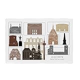 artboxONE Metall-Poster 40x60 cm Städte Aachen Skyline Black & Brown von Künstler GREENGREENDREAMS
