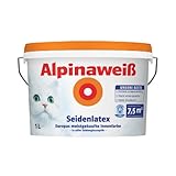 Alpina Weiss Seidenlatex Farbe /Wand und Decken Farbe 1 L