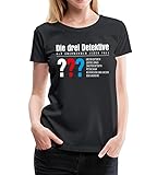 Spreadshirt Die DREI Fragezeichen Detektive Visitenkarte Frauen Premium T-Shirt, L, Schw