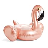 Ynredee Flamingo Pool Float, aufblasbares Schwimmbad Floß Ride on Pool Lounger Wasserspielzeug für Spaß (Roségold)