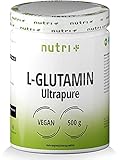 L-Glutamin Pulver 500g Vegan - Neutral & hochdosiert Ultrapure ohne Zusatzstoffe - 99,95% natur rein - Fermentiertes L-Glutamine Powder Made in Germany - glutenfrei & lak