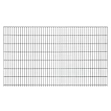 HORI® Doppelstabmattenzaun Komplettset I Höhe 143 cm I anthrazit-grau I wahlweise zum Schrauben oder Einbetonieren I Länge 2,5 m | ohne T