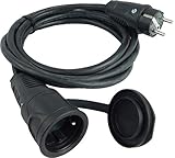 NW NW10086 Powersolutions Schuko Verlängerungskabel 3m Gummikabel - 3x1,5mm² H07RN-F - IP54 - Stromkabel für Baustelle, Garten, Industrie, Märkte, Außenb