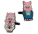 Gemelolandia | Simpsons Manschettenknöpfe aus Hemd | 30 mm | Geschenke für Hochzeiten, Kommunionen, Taufen und Andere Feierliche Anlässe | Für Hochzeiten, Taufen und B